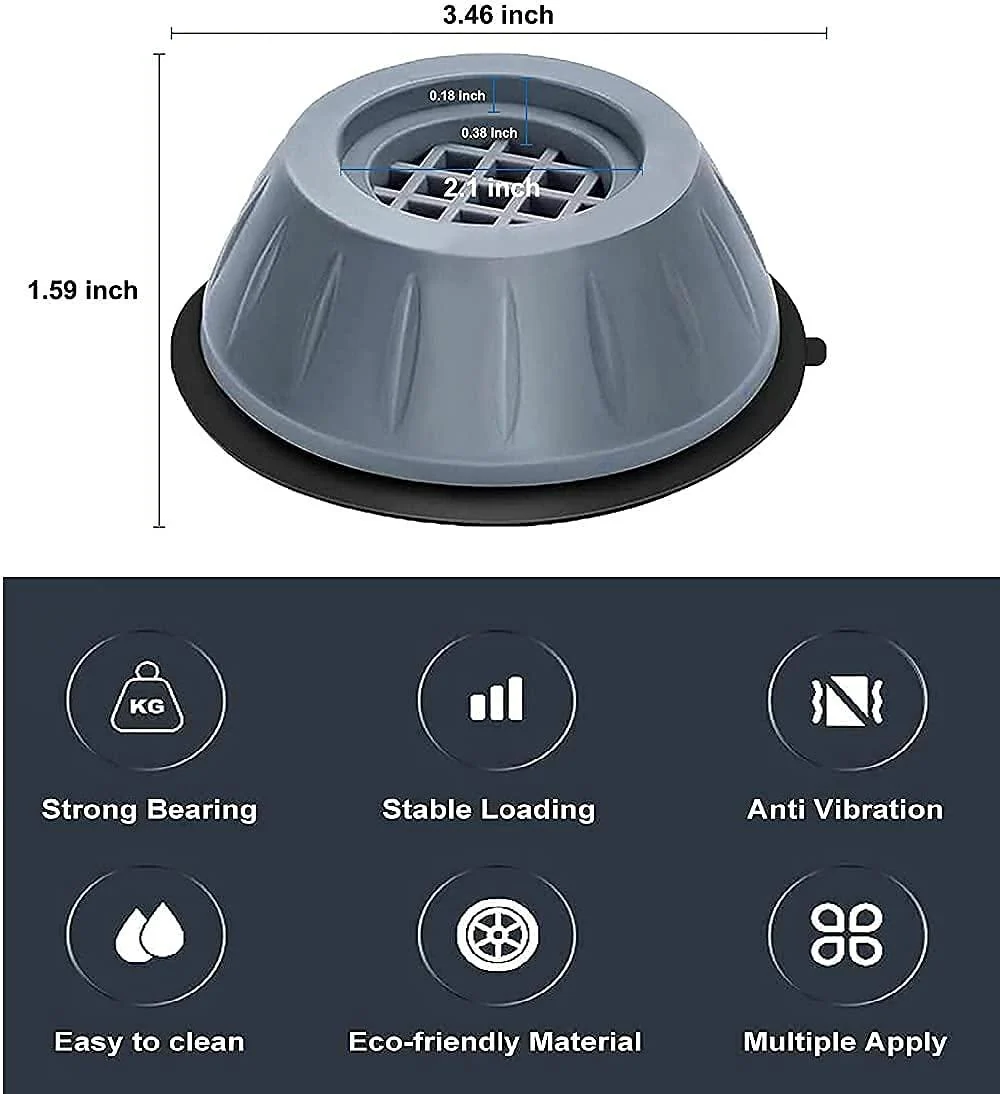 Anti Vibration Pad-Anti-vibration Pads For Washing Machine - 4 Pcs Shock Proof Feet For Washer ? Dryer, Great For Home, Laundry Room, Kitchen, Washer, Dryer, Table, Chair, Sofa, Bed (4 Units) - Image 2