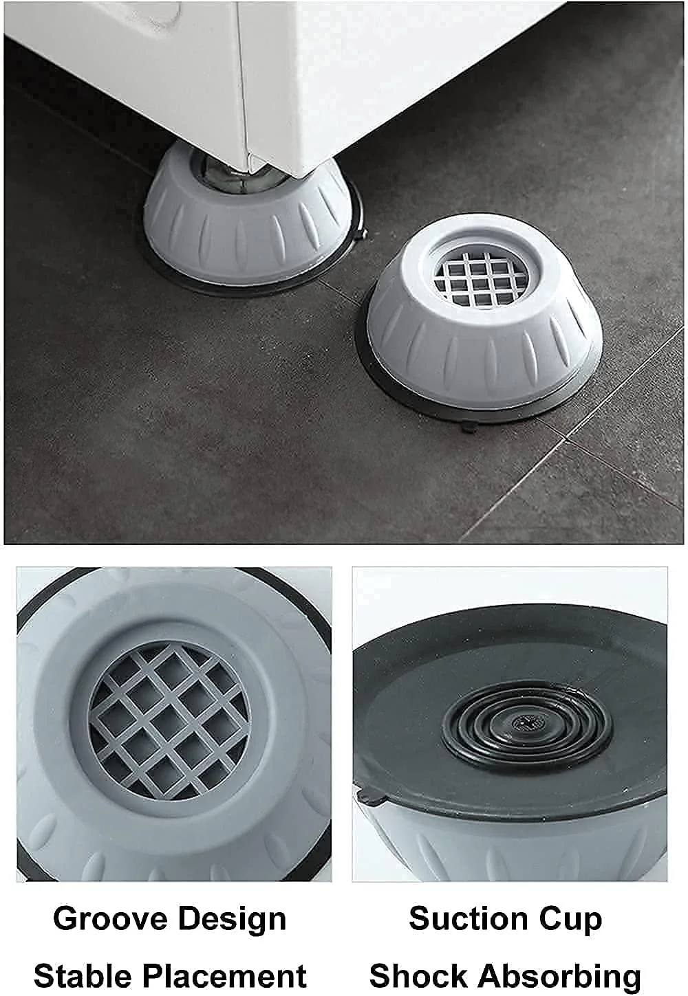 Anti Vibration Pad-Anti-vibration Pads For Washing Machine - 4 Pcs Shock Proof Feet For Washer ? Dryer, Great For Home, Laundry Room, Kitchen, Washer, Dryer, Table, Chair, Sofa, Bed (4 Units) - Image 4