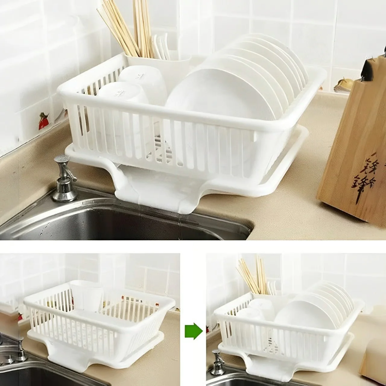DishDock® - 3-in-1 Premium Kitchen Dish Drying Rack - Image 2