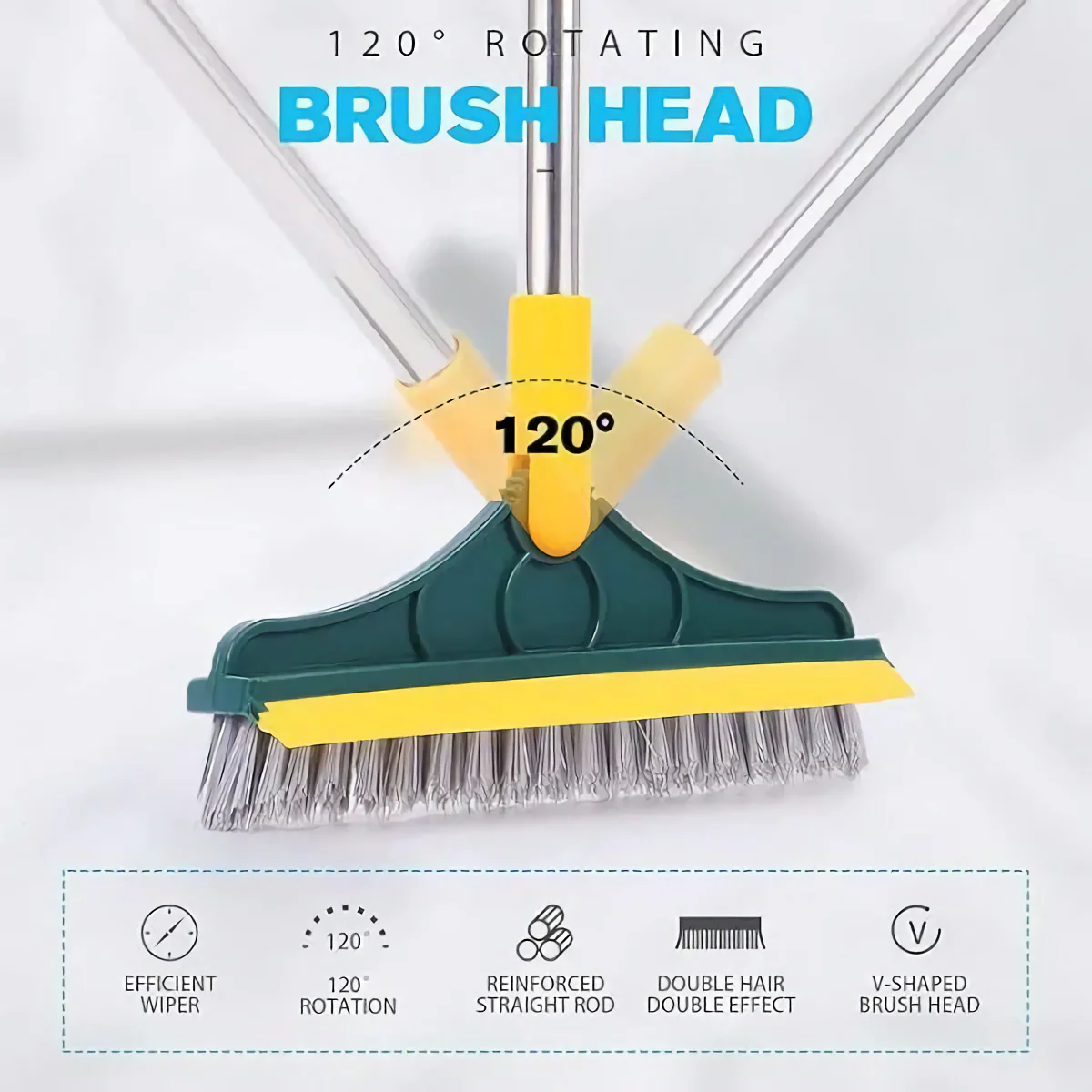 DualSweep® - 2-in-1 Long Handle Floor Brush & Wiper - Image 2