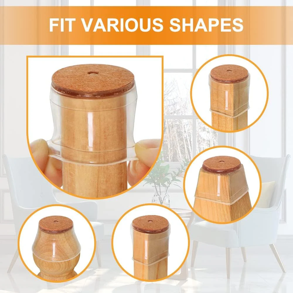 FloorGuard® - Silicone Chair Leg Protectors with Felt for Hardwood Floors (6PCS) - Image 5