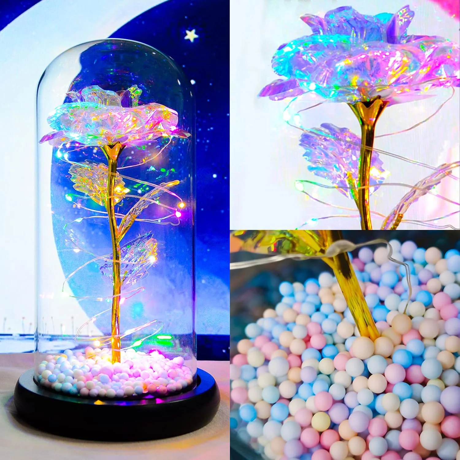 Premium Eternal Galaxy Enchanted Rose Lamp - Image 5