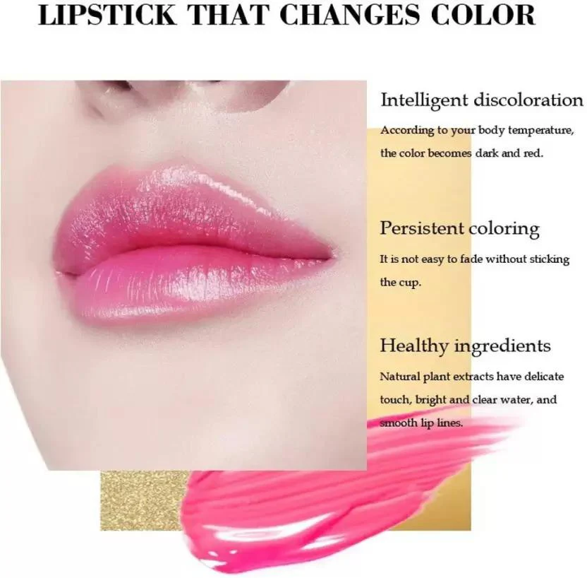 Plumpixie® - Gold Glitter Color Change Gel Lipstick (Pink, 3.6 g) - Image 5