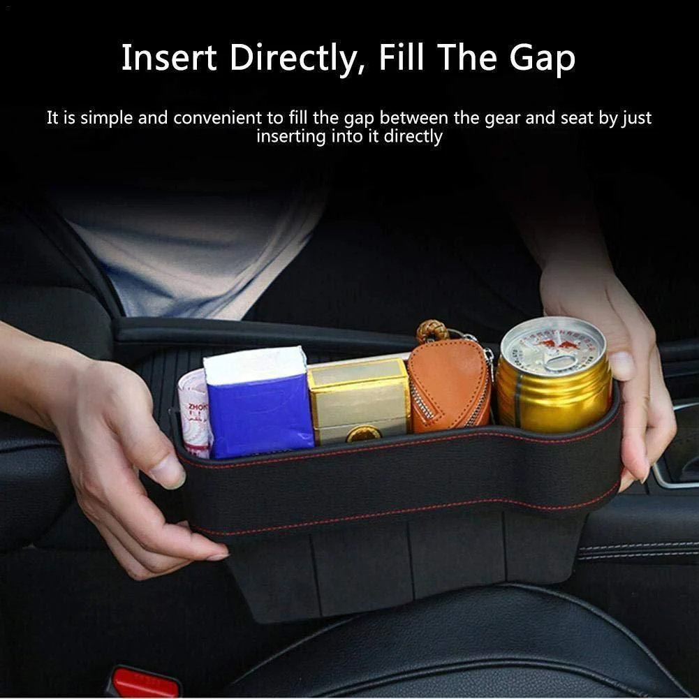 Seat Pockets PU Leather Car Console Side Organizer with Assorted Colour - Image 3