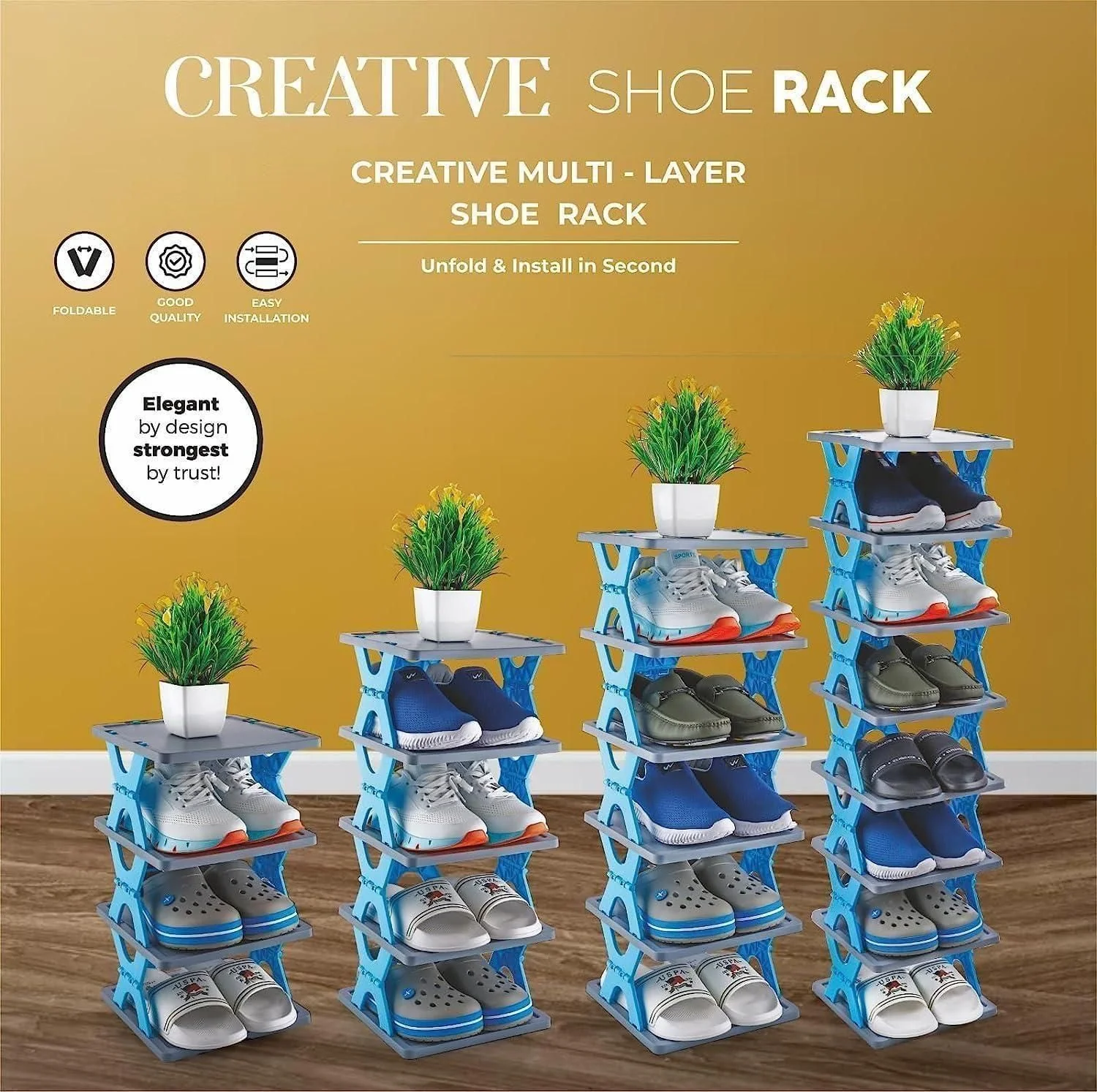 Smart Foldable Shoes Tier Shoe Rack 5 Layer - Image 9