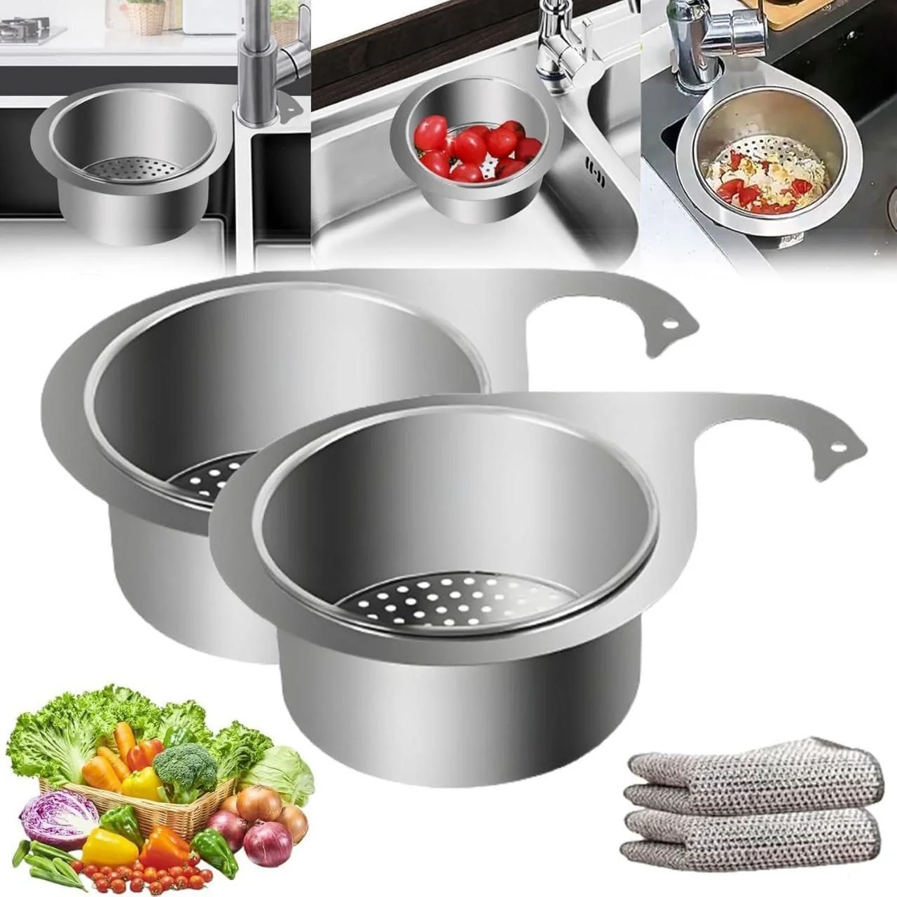 Stainless Steel Swan Drain Basket Sink Strainer - Image 6