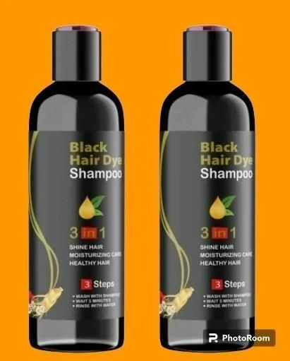 Unisex Instant Black Herbal Hair Dye Shampoo for Grey Hair Coverage 3 in 1(100ml) - Image 2