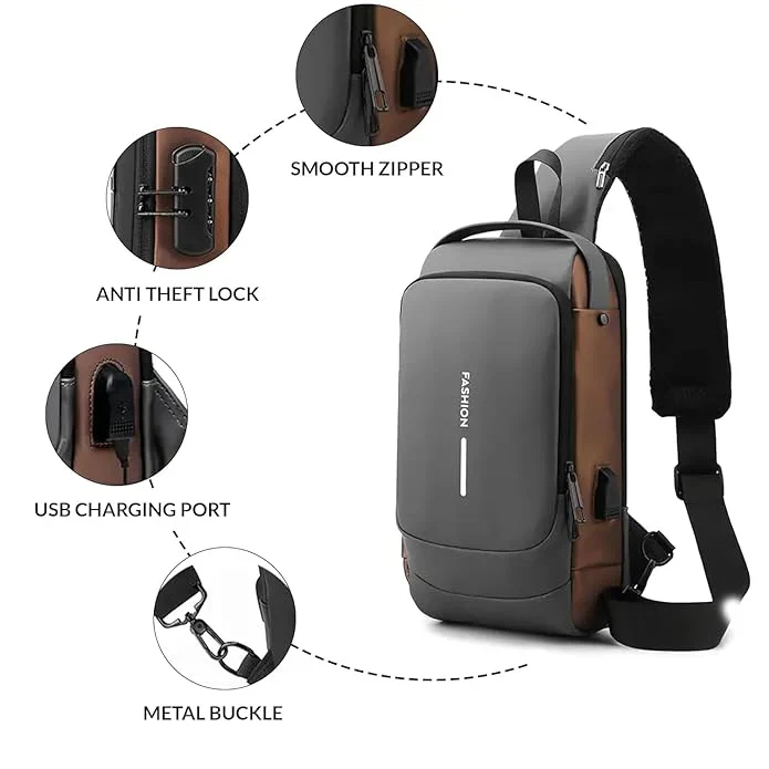 Voyager® - Anti-Theft USB Street Crossbody Unisex Sling Bag - Image 2