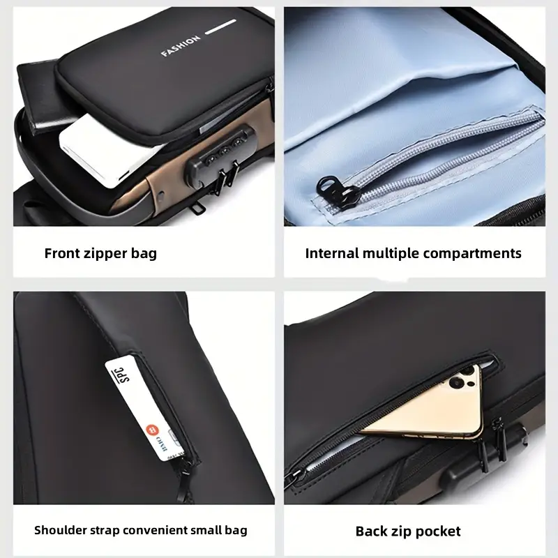 Voyager® - Anti-Theft USB Street Crossbody Unisex Sling Bag - Image 3